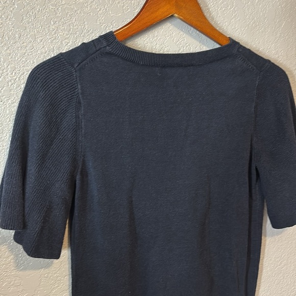 Banana Republic Navy Flutter Sleeve Top - Picture 7 of 9